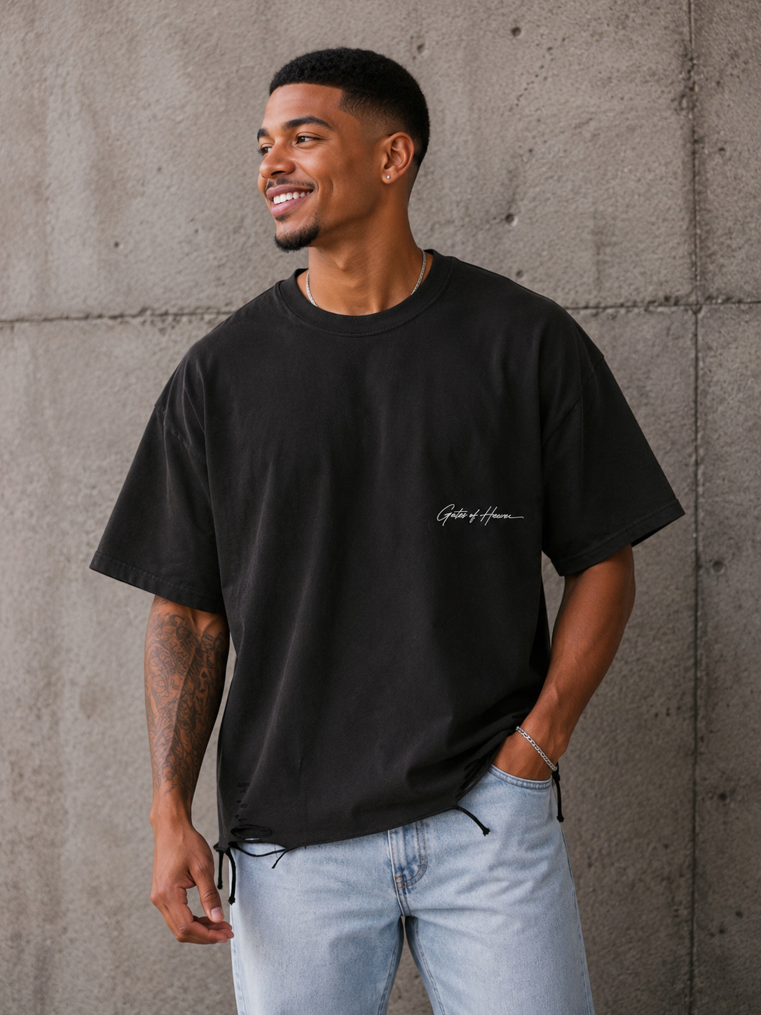 Premium Boxy Heavyweight Graphic T-Shirt – Chocolate Wash