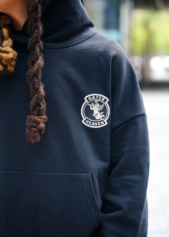 Black Oversized Boxy Pullover Hoodie