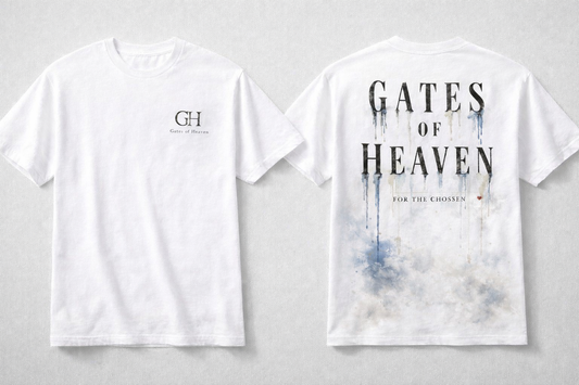 Premium Heavyweight Graphic T-Shirt – Celestial Fade | Gates of Heaven