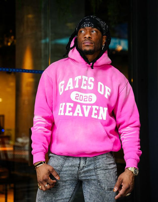 Pink Vintage Wash Oversized Graphic Hoodie