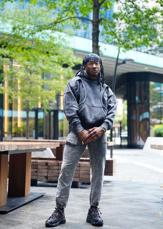 Black Acid Wash Oversized Hoodie