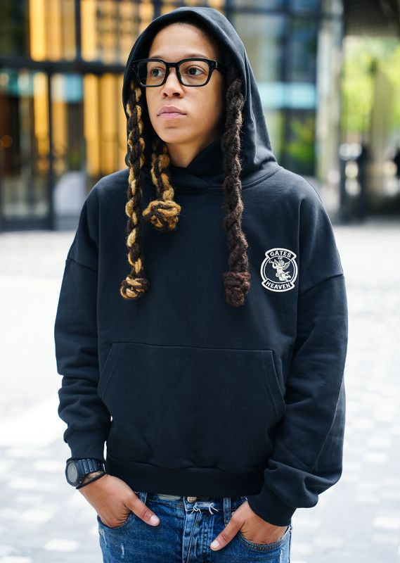 Black Oversized Boxy Pullover Hoodie