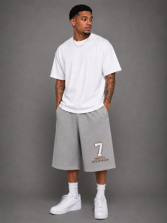RAW EDGE SWEAT SHORTS (HEATHER GRAY)