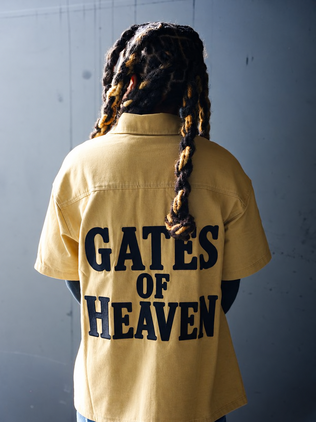 Khaki Short Sleeve Mechanic Work Shirt with Embroidery – Gates of Heaven
