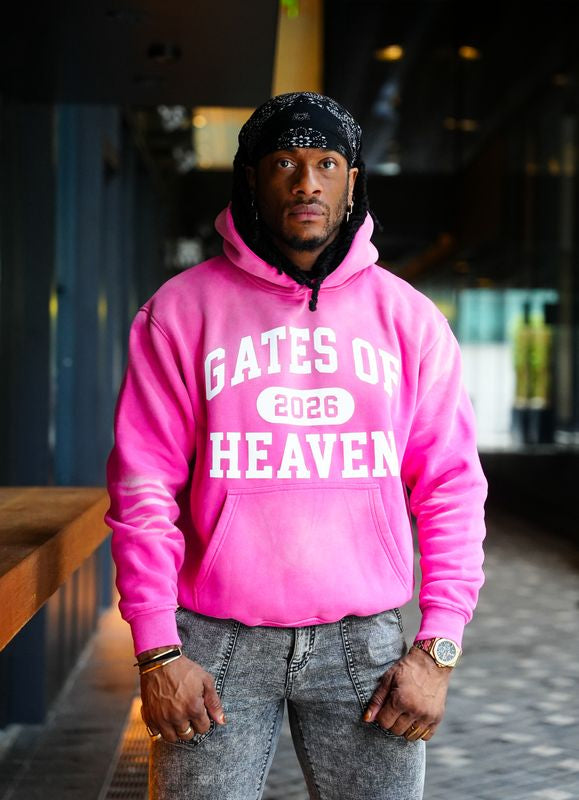 Pink Vintage Wash Oversized Graphic Hoodie
