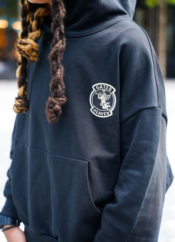 Black Oversized Boxy Pullover Hoodie