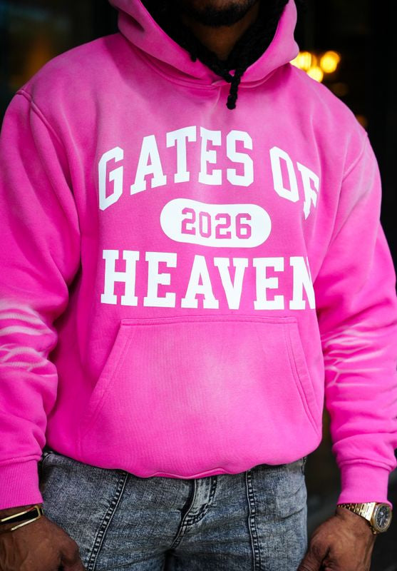 Pink Vintage Wash Oversized Graphic Hoodie