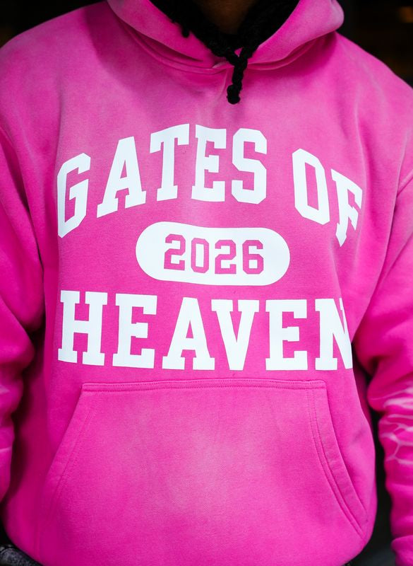 Pink Vintage Wash Oversized Graphic Hoodie