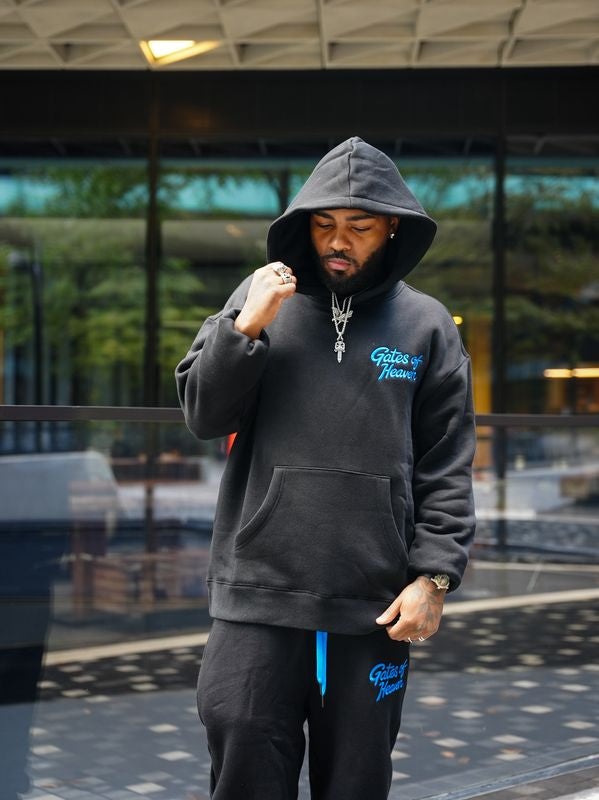 Black Embroidered Sweatsuit Set – Hoodie & Sweatpants | Gates of Heaven