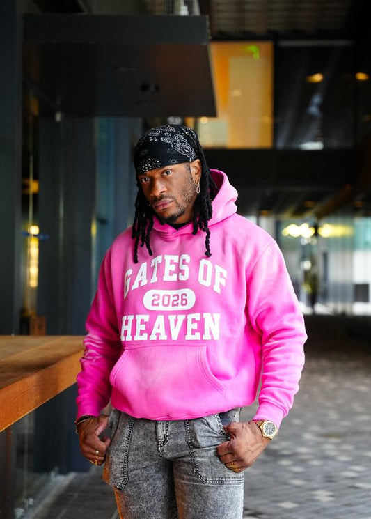 Pink Vintage Wash Oversized Graphic Hoodie