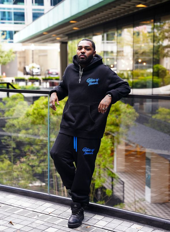 Black Embroidered Sweatsuit Set – Hoodie & Sweatpants | Gates of Heaven